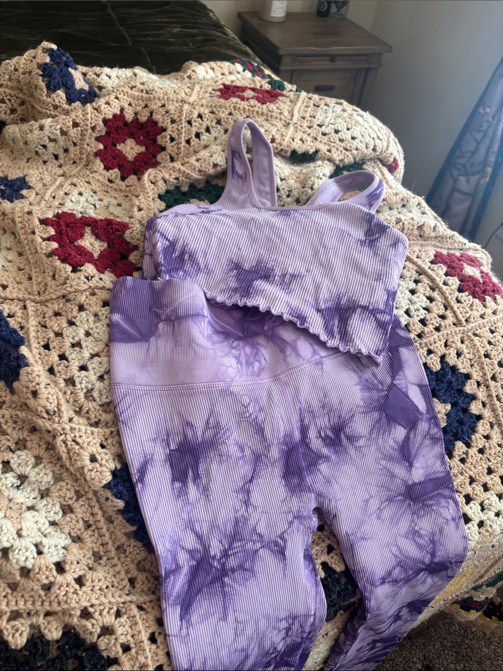 Spiritual Gangster Lavender Tie-Dye Ribbed Tank Top
